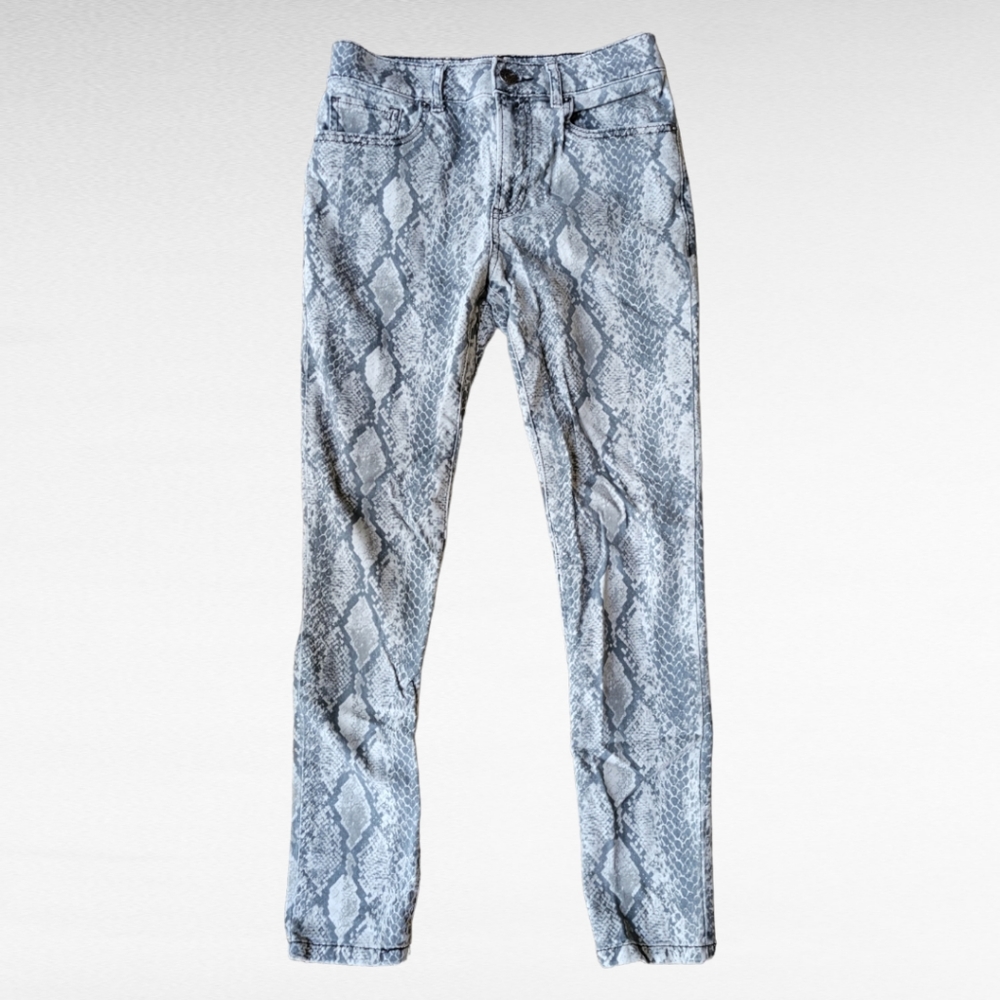 EXPRESS Women Snake Print Ankle Legging Jeans High Rise size 0 Regular